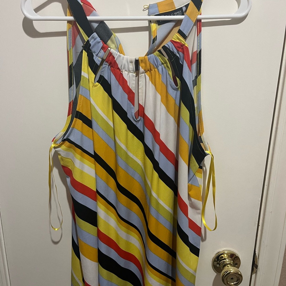 New York & Company Multicolor Striped Blouse